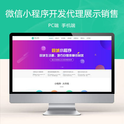 (PC+WAP)微信小程序开发代理展示销售 软件开发公司网站模板